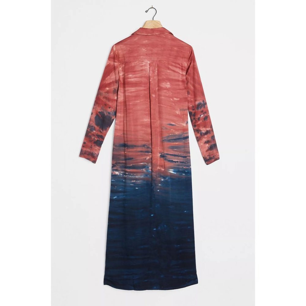 Anthropologie Red to Navy Ombre Maxi Dress - Picture 5 of 6